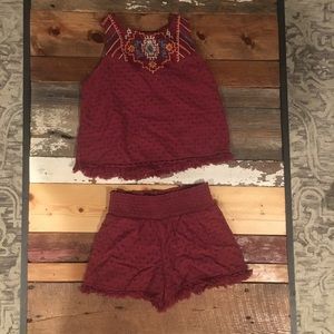 Matching Tank Top with Shorts/ Two Piece Romper
